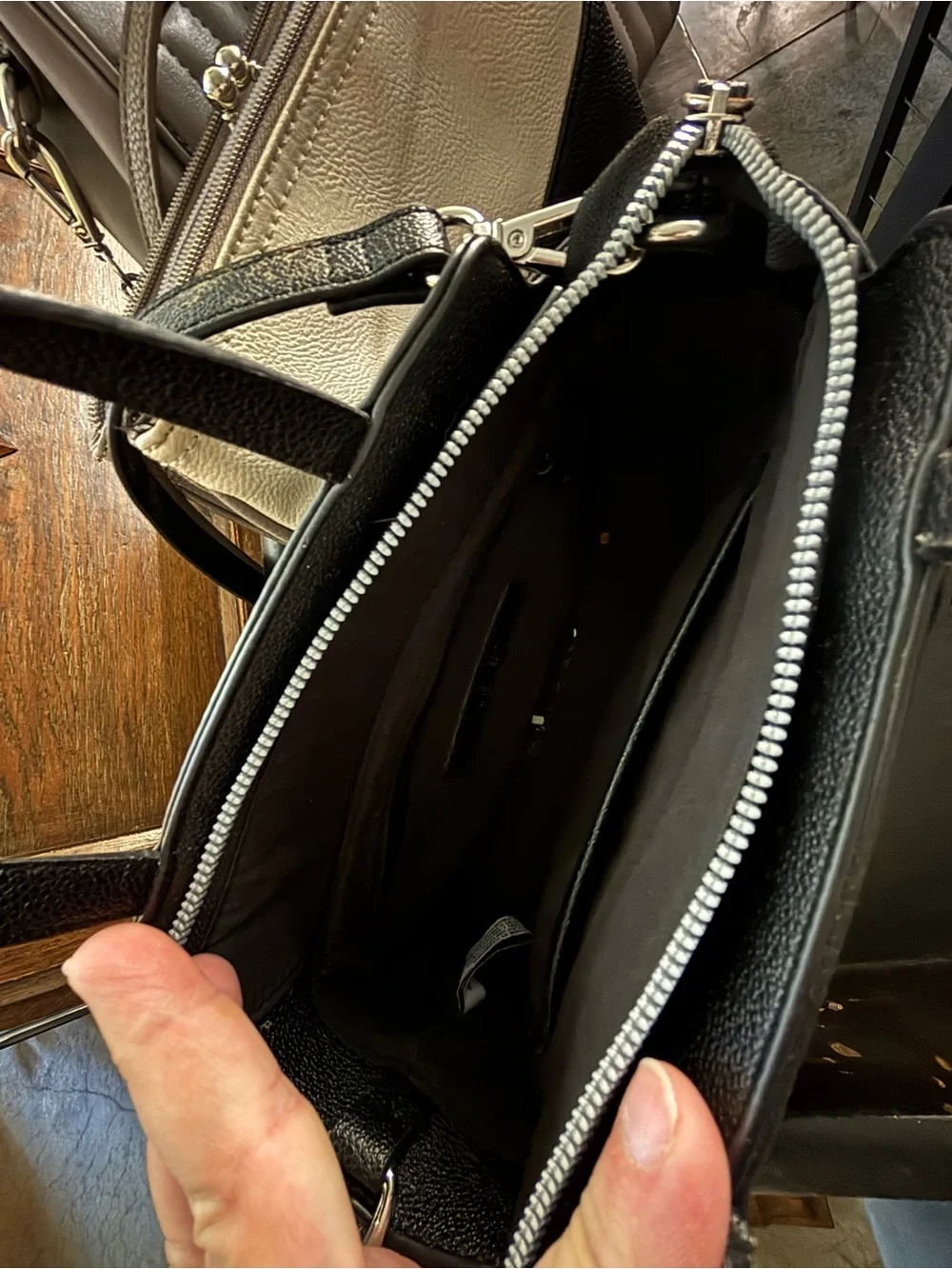 Nine West New York Black Satchel with Matching Black Wallet